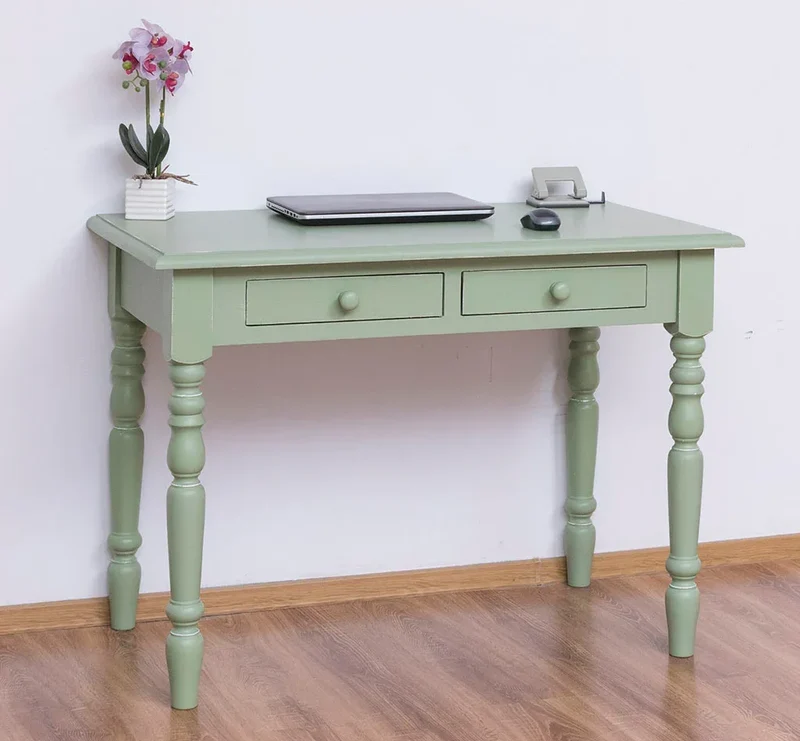 Konsolentisch aus Massivholz - Vintage Schreibtisch mit 2 Schubladen