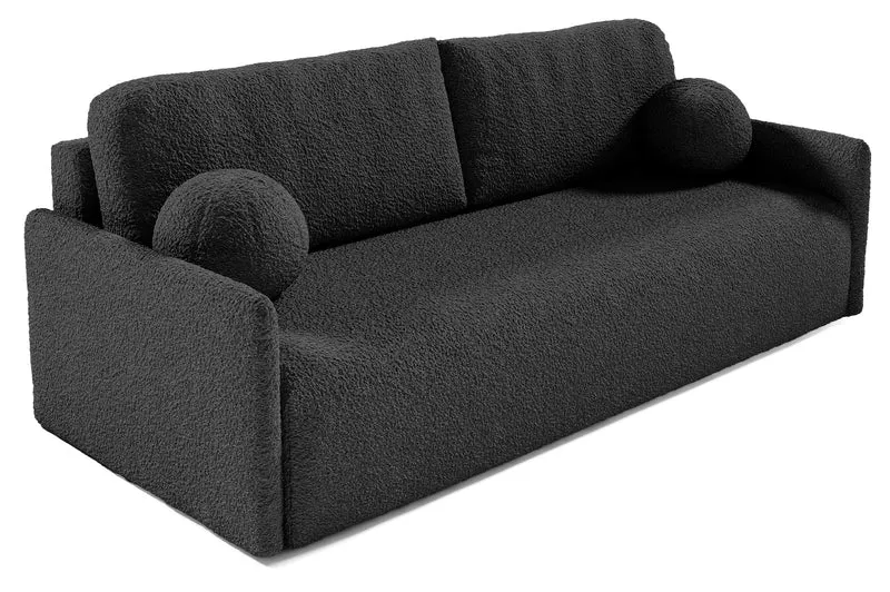 Ausziehbares Sofa Glove mit Bettkasten, graphitfarbenes Bouclé