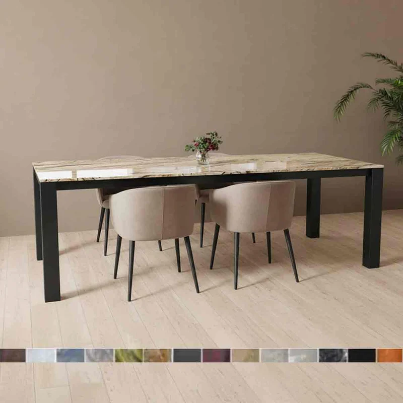 Esstisch Caicos mit Prada Gold Steinplatte Granit online konfigurieren
