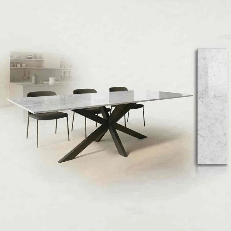 Esstisch Marmor LUMU mit Bianco Carrara Marmor nach Maß online konfigurieren