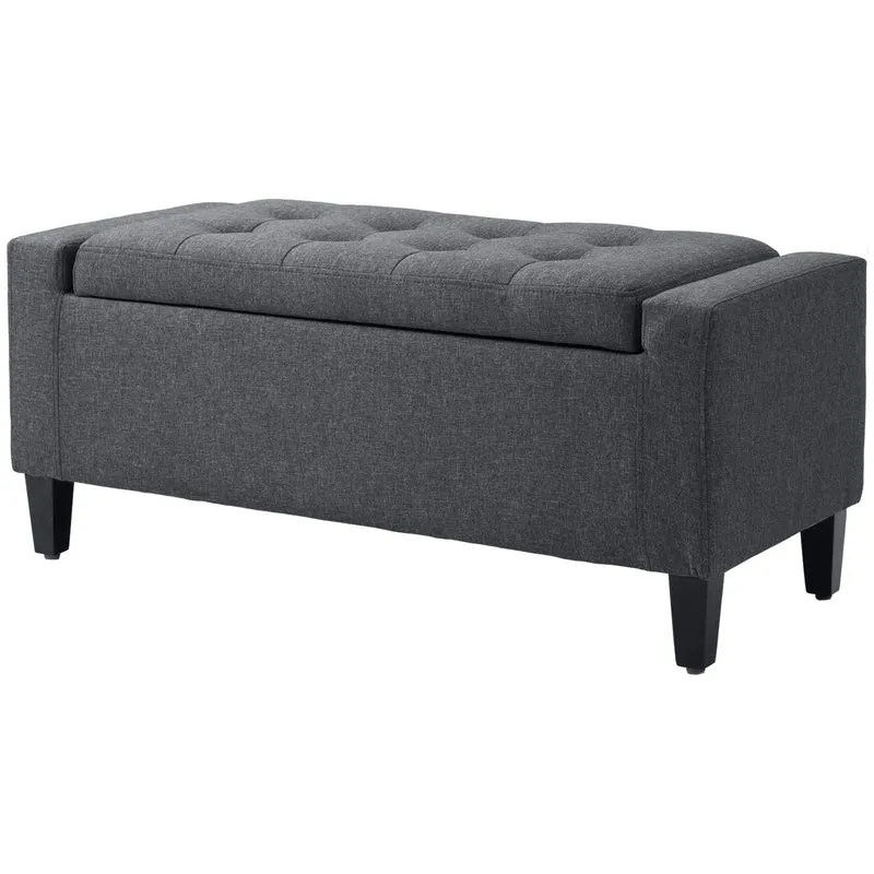 Linen Storage Ottoman Bench – Tufted Upholstered Accent & Seating Bench (United States & Canada Delivery Only)
