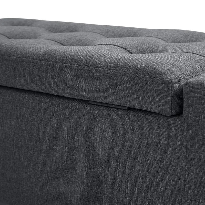 Linen Storage Ottoman Bench – Tufted Upholstered Accent & Seating Bench (United States & Canada Delivery Only)