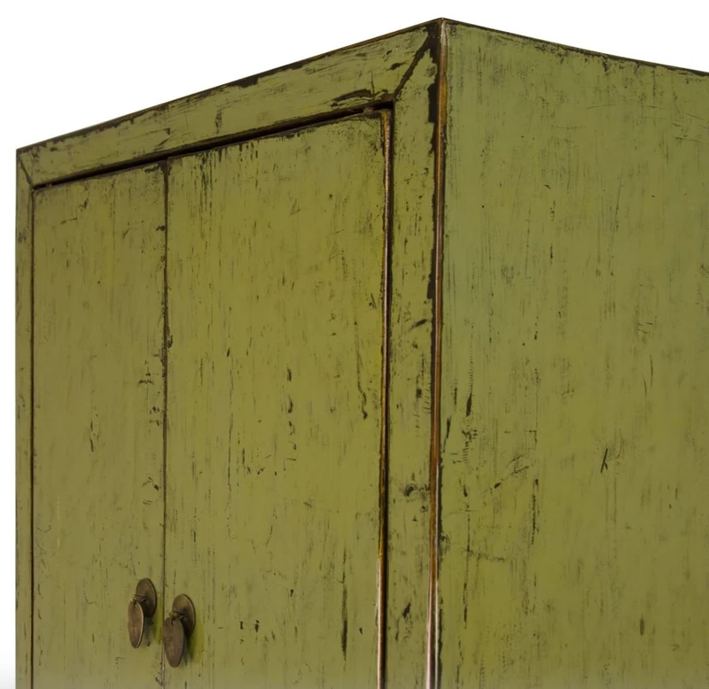 Casa Padrino Landhausstil Schrank Antik Stil Grün 75 x 40 x H. 180 cm aus Kiefernholz