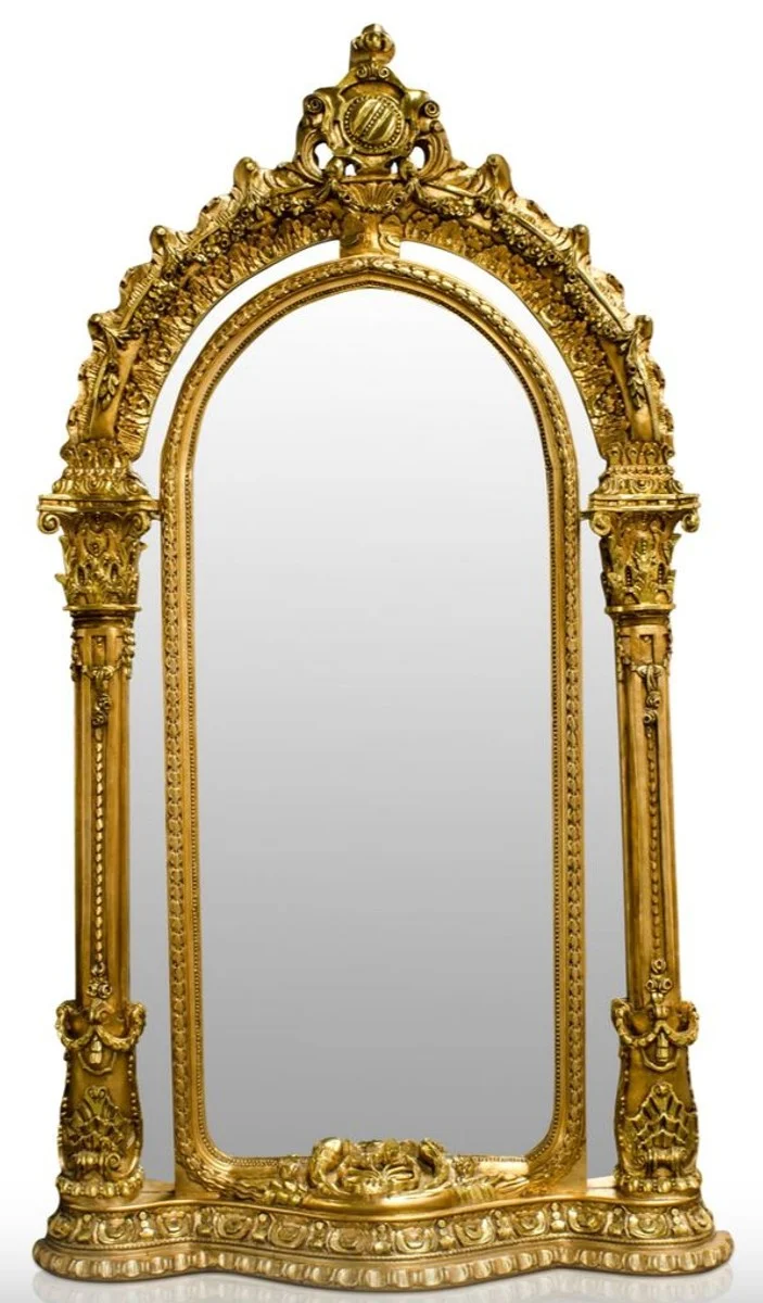 Pompöös by Casa Padrino Barock Standspiegel Gold 134 x H. 257 cm - Handgeschnitzt - Harald Glööckler Spiegel