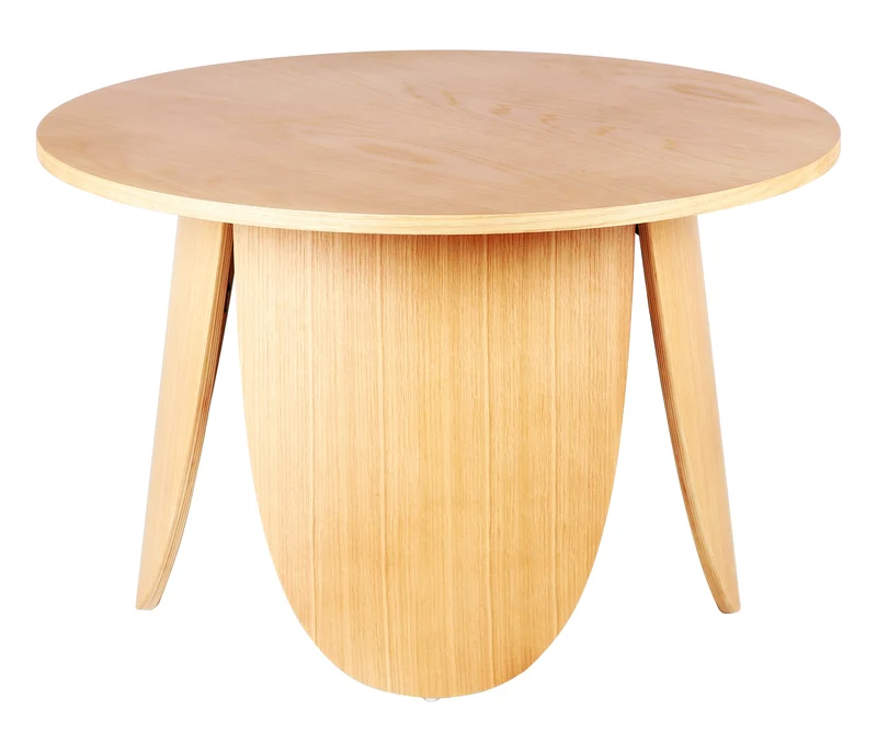 Runder Couchtisch Vivially, Durchmesser 80 cm, natürliche Eiche
