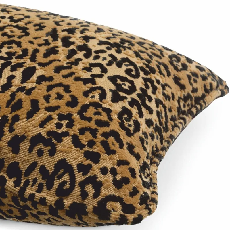 Casa Padrino Luxus Deko Kissen Leopard Beige / Schwarz 60 x 40 cm - Deko Accessoires