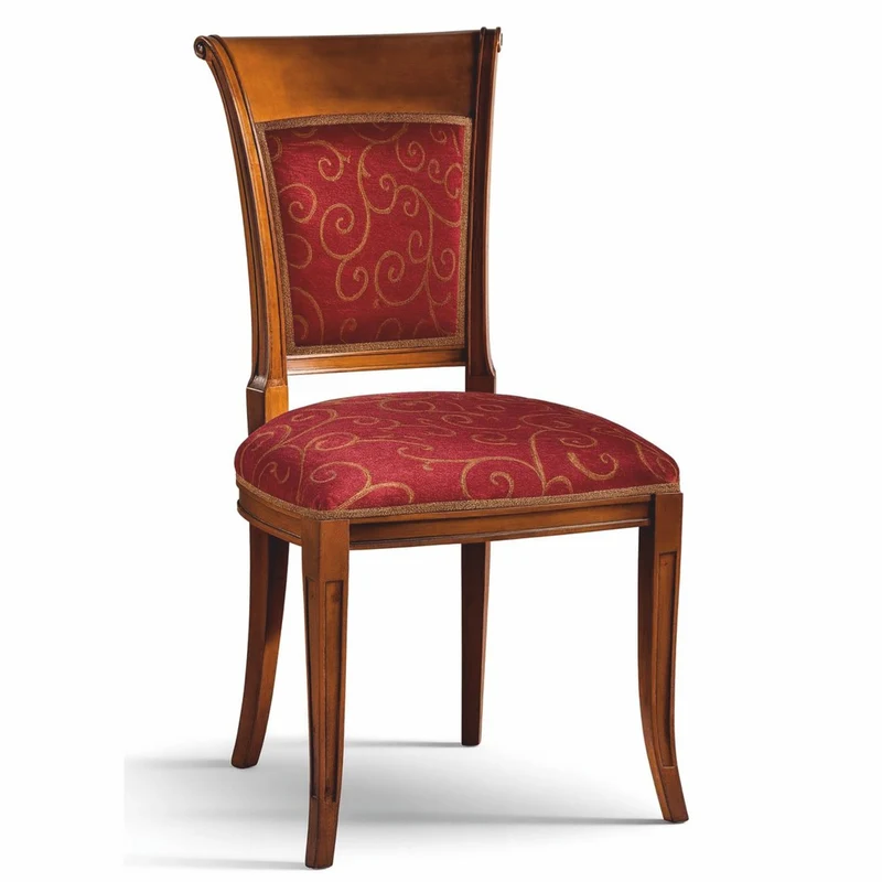 Casa Padrino Luxus Barock Esszimmer Stuhl Bordeauxrot / Braun - Made in Italy