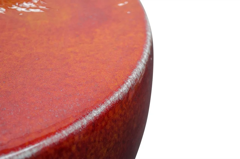 Casa Padrino Luxus Vase Orange Ø 33 x H. 25,5 cm - Breite Deko Vase aus Steingut in kräftigem Orange - Luxus Deko Accessoires