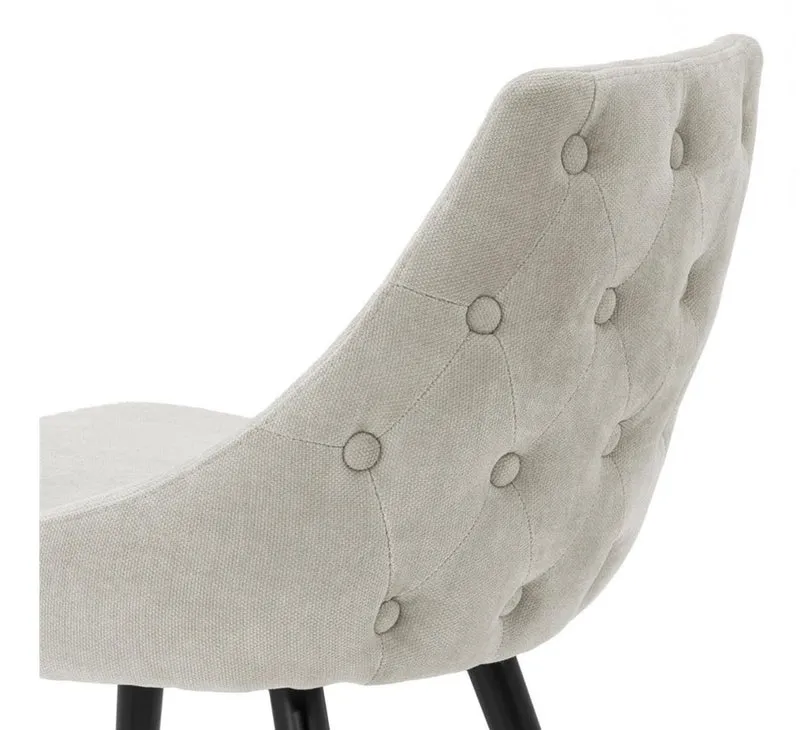 Casa Padrino Luxus Barstuhl im modernen Design Sandfarben und Schwarz 47 x 52 x H. 91 cm
