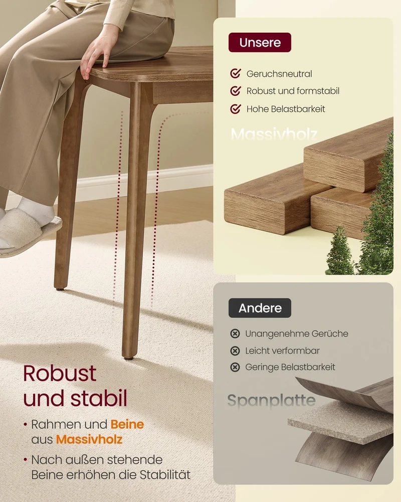 Esstisch Ausziehbar - Verlängerbare Tischplatte Bis 180 cm - Für Esszimmer Und Küche