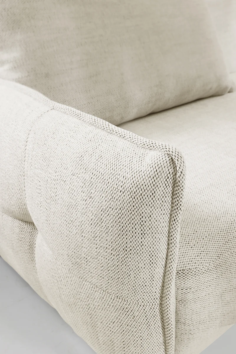 Ecksofa mit Schlaffunktion Oblivio Mini, L-förmig, rechtsseitig, mit Stauraum, beige Flechtmuster
