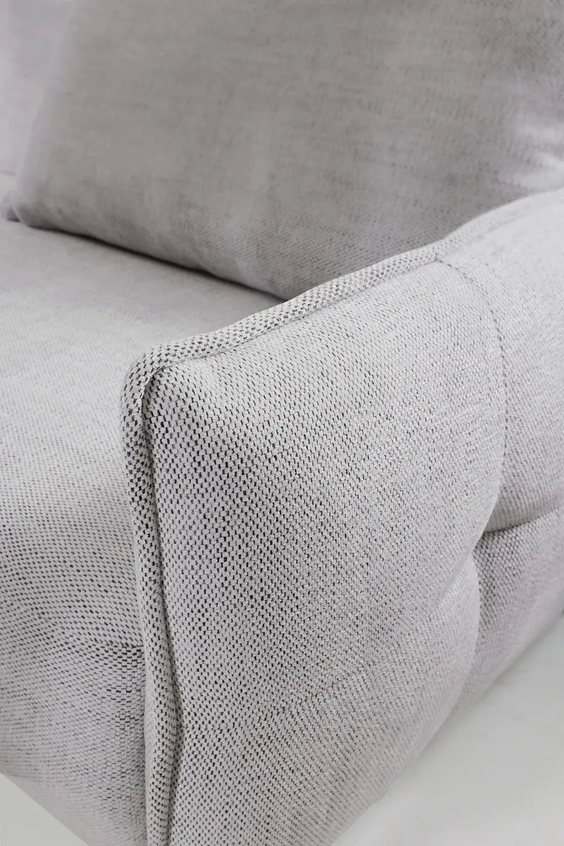 Ecksofa mit Schlaffunktion Oblivio mini, L-förmig, linksseitig, mit Stauraum, hellgraues Geflecht