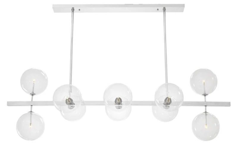 Casa Padrino Luxus LED Kronleuchter Silber 160 x 52 x H. 53 cm - Hotel Restaurant Möbel