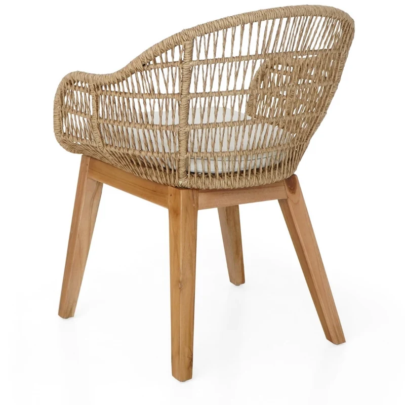 2er Set PREMA Outdoor Stühle recycelt Teak-Aluminium-Synthetic-Rattan