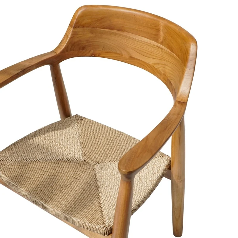 2er Set KENNEDY Teakstuhl Outdoor Stühle Teakholz + Synthetic-Rattan