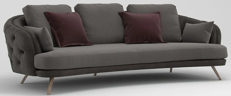 Casa Padrino Luxus Chesterfield 3-Sitzer Sofa Grau / Braun 240 x 95 x H. 85 cm - Wohnzimmer Sofa - Wohnzimmer Möbel