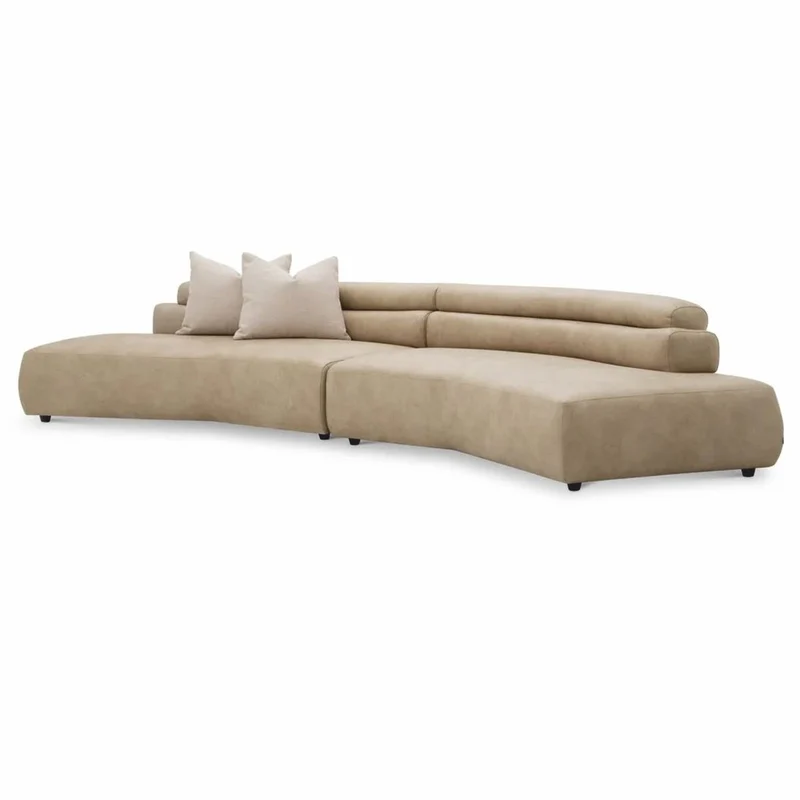 Casa Padrino Luxus Sofa Beige / Schwarz 399 cm - Luxus Hotel Möbel
