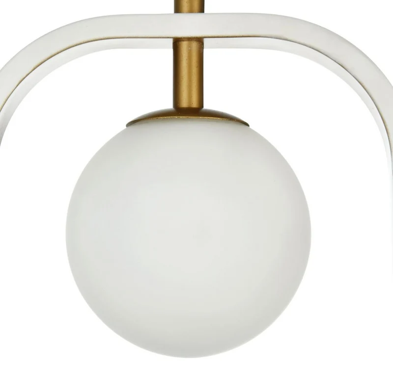 Casa Padrino Luxus Hängeleuchte Weiß / Gold 17,8 x H. 25 cm - Wohnzimmer Hängelampe