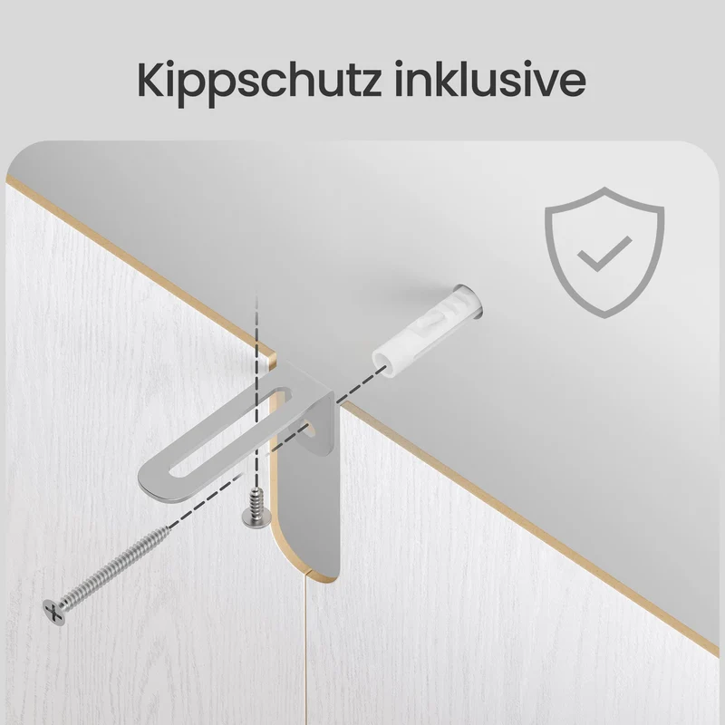 Sideboard Mit 6 Schubladen - Hohe Schubladenkommode - Für Schlafzimmer Und Flur