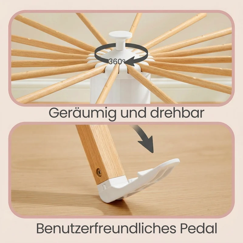 Flügel-Wäscheständer Klappbar - Stehender Wäscheständer Ausziehbar - Platzsparend