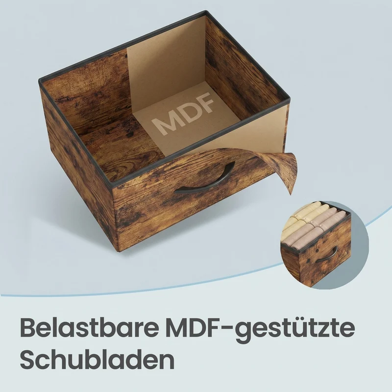 Sideboard Mit 10 Stoffschubladen - Stahlrahmen - Für Schlafzimmer Oder Flur