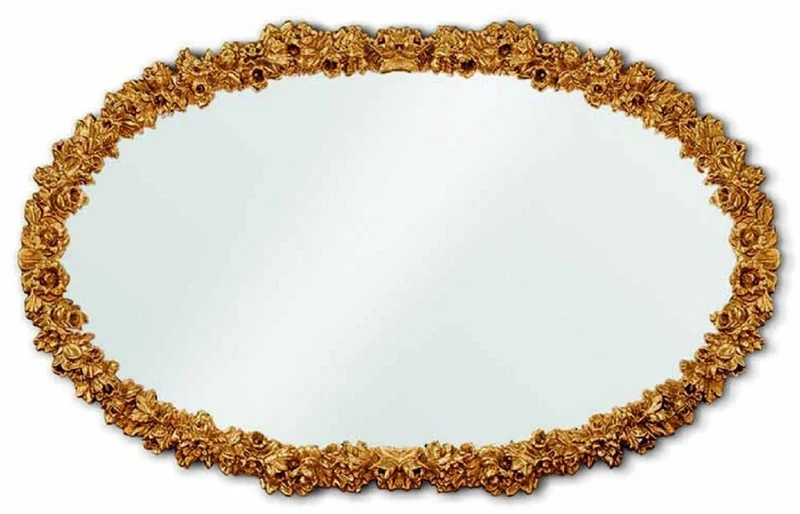 Casa Padrino Luxus Barock Spiegel Gold 142,5 cm - Barockstil Wandspiegel - Made in Italy