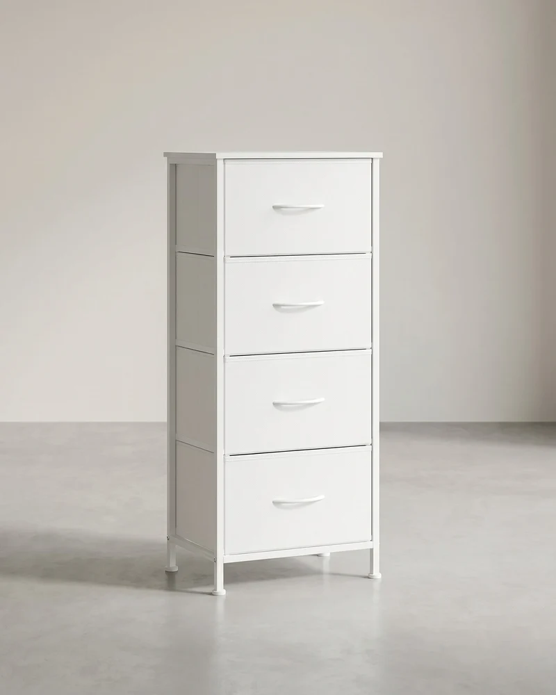 Sideboard Mit 4 Stoffschubladen - Stahlrahmen - Für Schlafzimmer Oder Flur