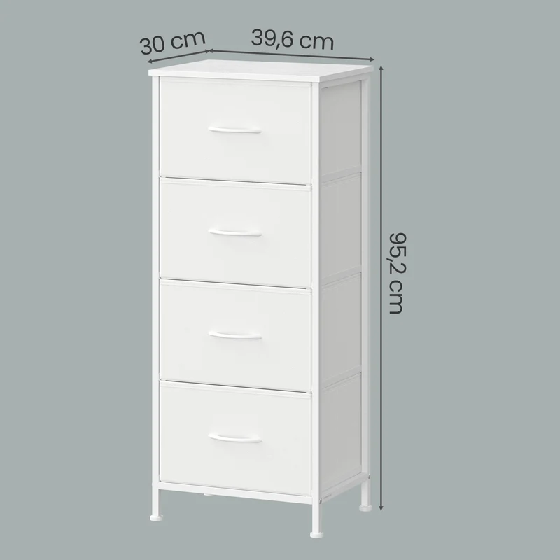 Sideboard Mit 4 Stoffschubladen - Stahlrahmen - Für Schlafzimmer Oder Flur