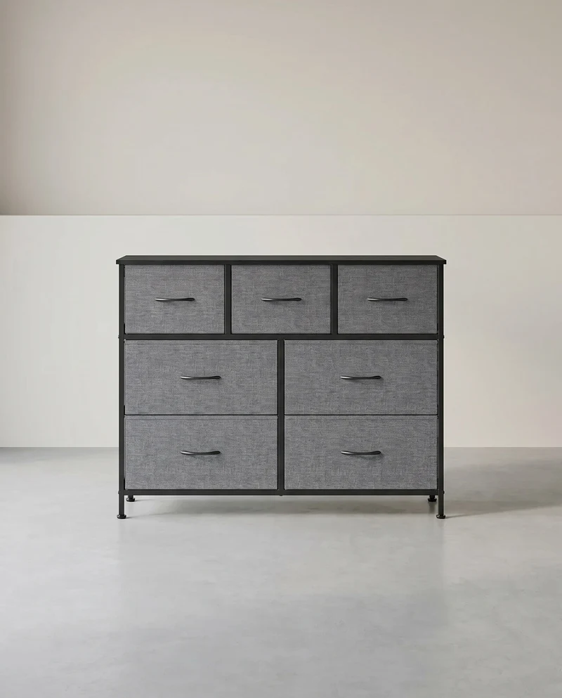 Sideboard Mit 7 Stoffschubladen - Stahlrahmen - Für Schlafzimmer Oder Flur