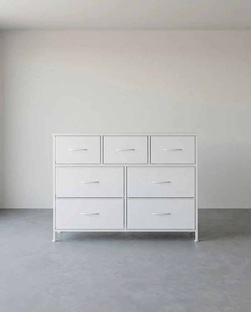 Sideboard Mit 7 Stoffschubladen - Stahlrahmen - Für Schlafzimmer Oder Flur