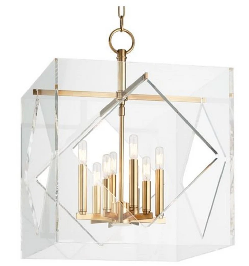 Casa Padrino Luxus Hängeleuchte Antik Messingfarben 50,8 x 50,8 x H. 67,3 cm - Pendelleuchte in Würfelform