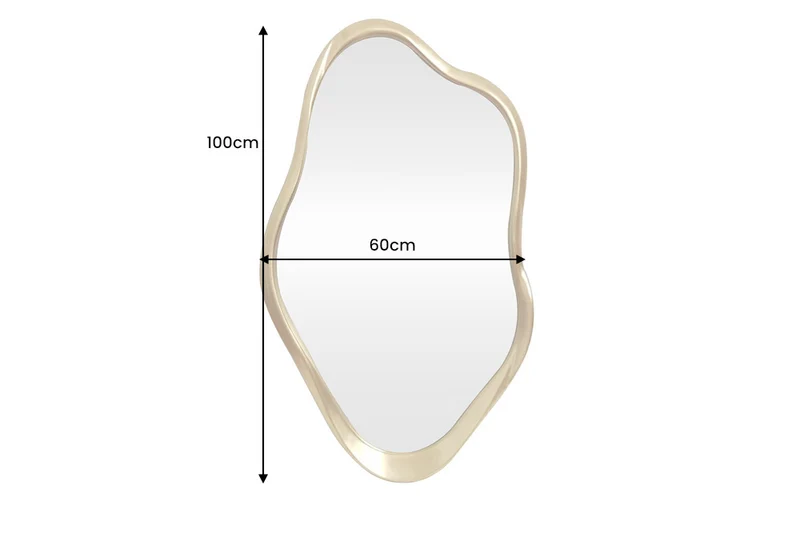 Design Wandspiegel PRINCESS 100cm Gold variabel aufhängbar