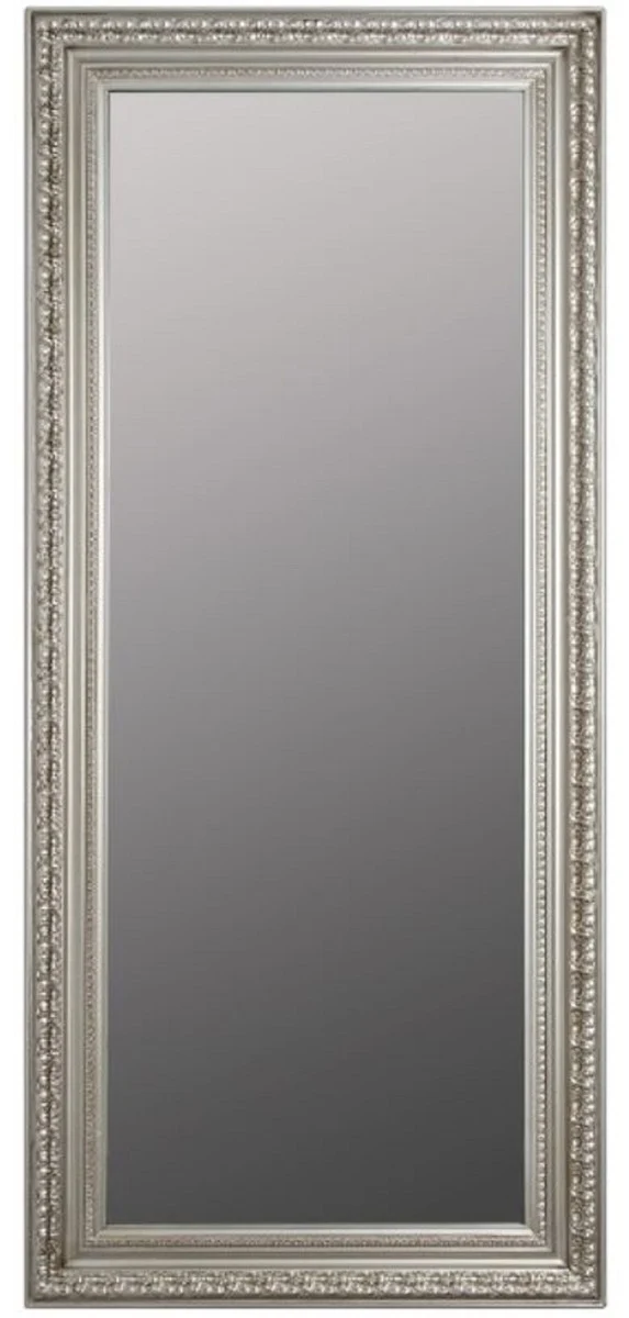 Casa Padrino Barock Wandspiegel Silber 72 x H. 162 cm - Handgefertigter Spiegel im Barockstil