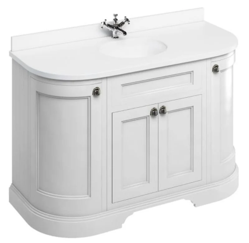 Casa Padrino Waschschrank / Waschtisch mit Marmorplatte und 4 Türen 134 x 55 x H. 93 cm