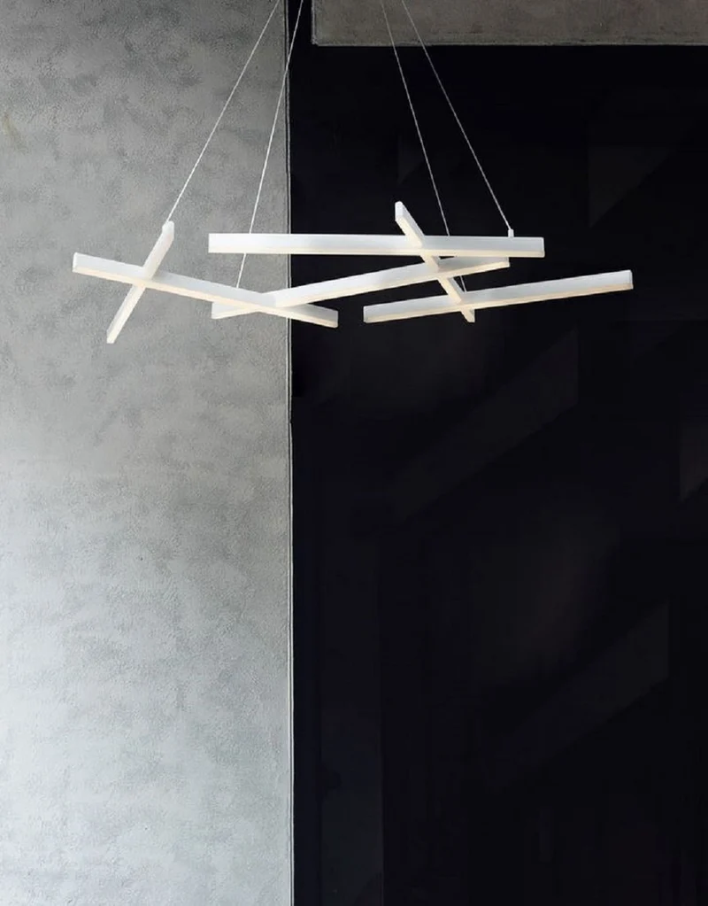 Casa Padrino Designer LED Hängeleuchte Weiß 101 x 66 x H. 5,5 cm - Luxus Kollektion