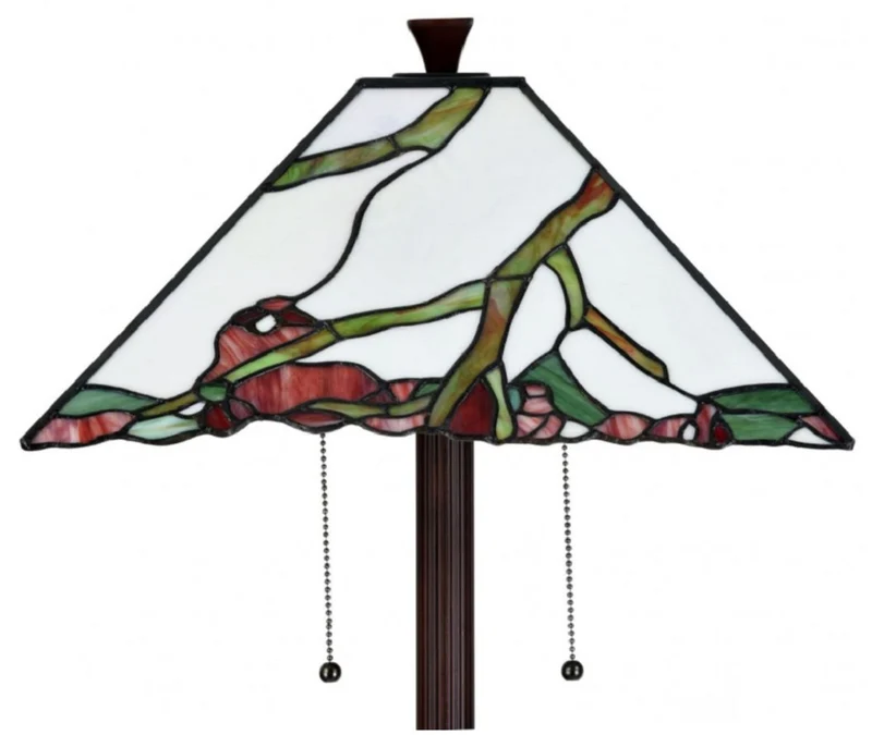 Casa Padrino Luxus Tiffany Stehleuchte Mehrfarbig 41 x 41 x H. 150 cm - Handgefertigte Stehlampe