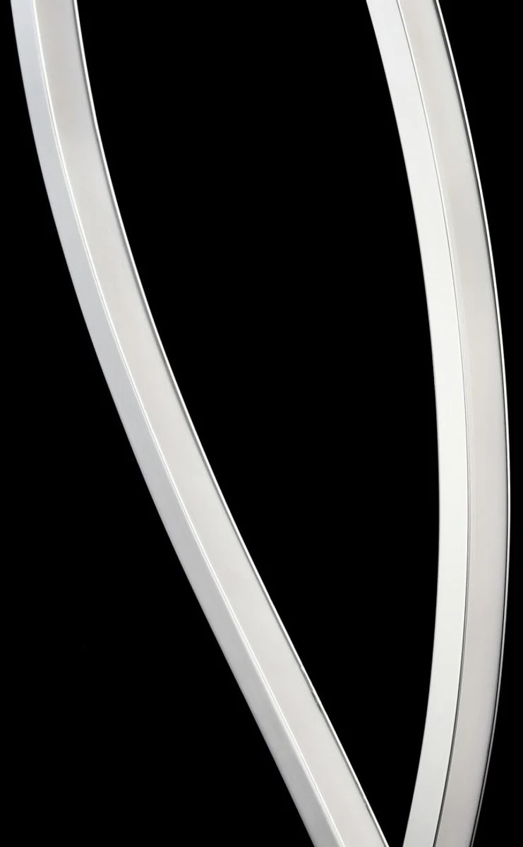 Casa Padrino Luxus LED-Stehleuchte Silber Ø 25 x H. 145 cm - Moderne Designermöbel für Wohnzimmer