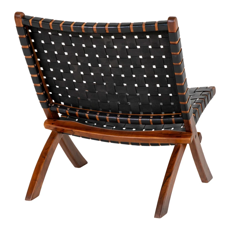 Lounge Leder Klapp-Stuhl ANO schwarz