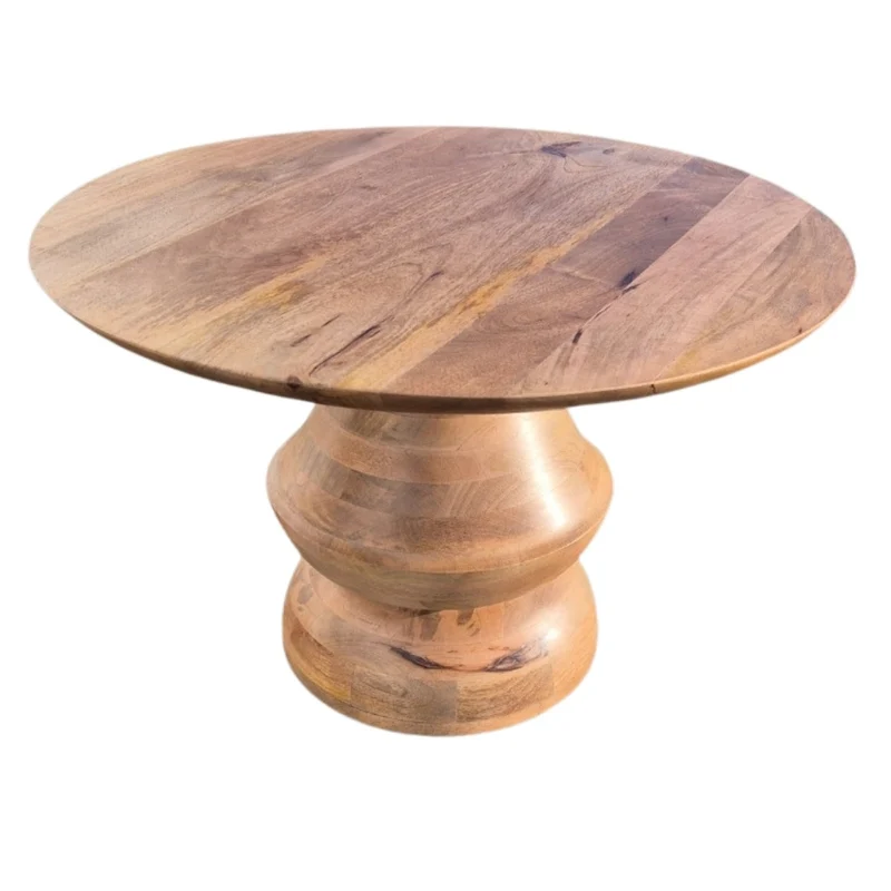 Couchtisch Mangoholz rund 70 cm KITAR-M Wohnzimmertisch natur