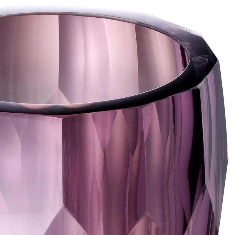Casa Padrino Luxus Deko Glas Vase Lila Ø 12 x H. 14 cm - Luxus Qualität
