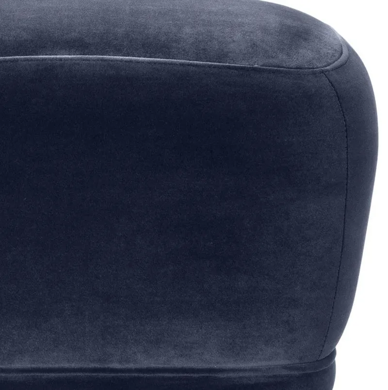 Casa Padrino Luxus Samt Hocker Mitternachtsblau / Messingfarben 47 x 47 x H. 47 cm - Luxus Möbel