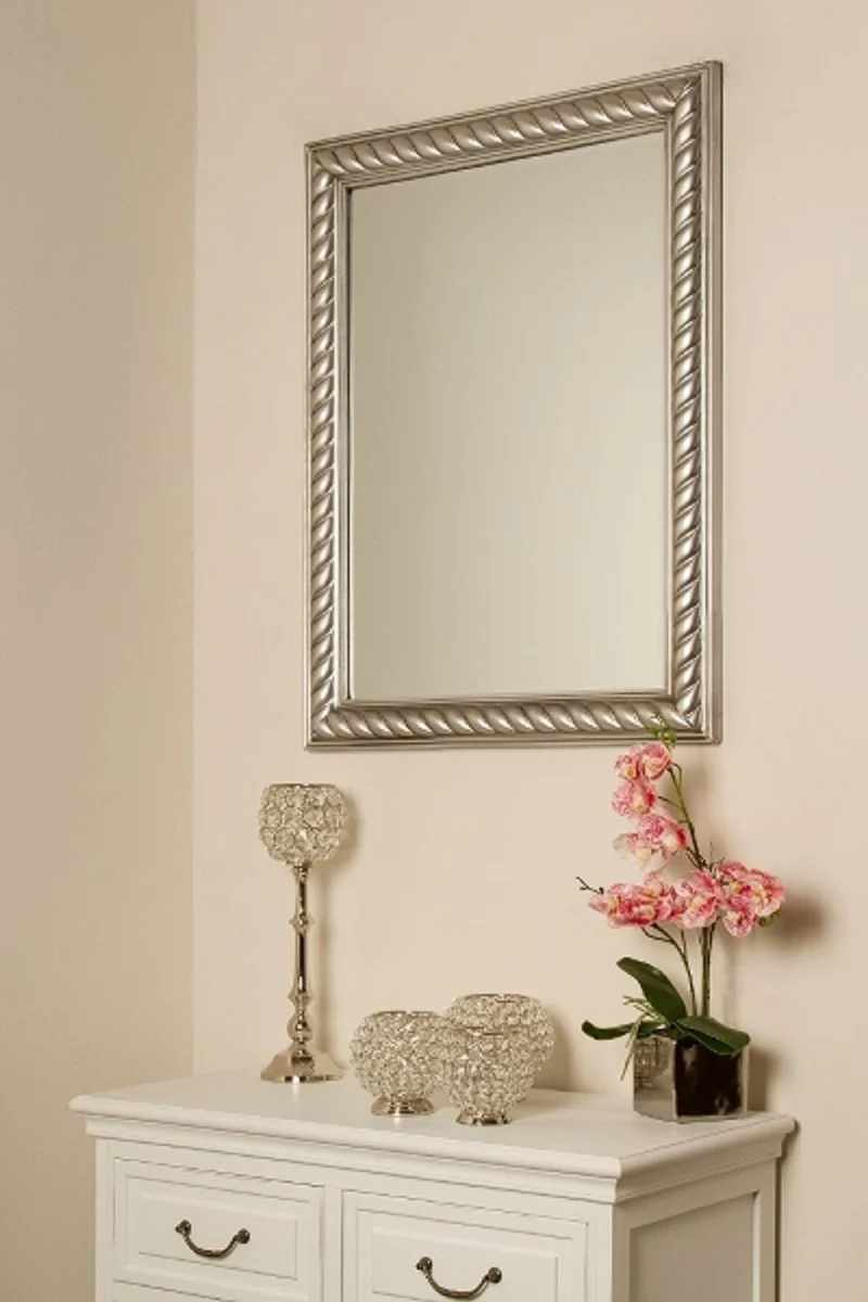 Casa Padrino Barock Spiegel / Wandspiegel Antik Silber 62 x H. 82 cm - Möbel im Barockstil