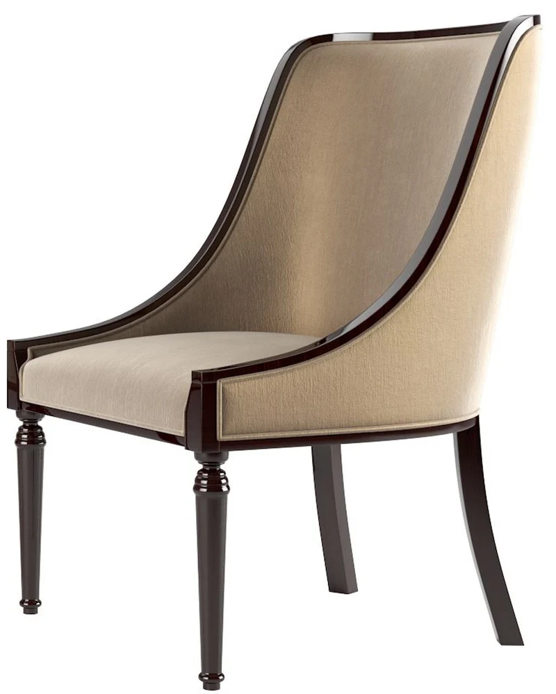Casa Padrino Luxus Barock Esszimmer Stuhl Set Beige / Dunkelbraun Hochglanz 50 x 50 x H. 92 cm - Edles Küchen Stühle 6er Set - Barock Esszimmer Möbel