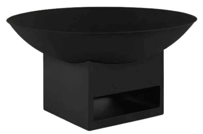 Casa Padrino Luxus Metall Feuerschale Schwarz Ø 88 cm - Garten Accessoires