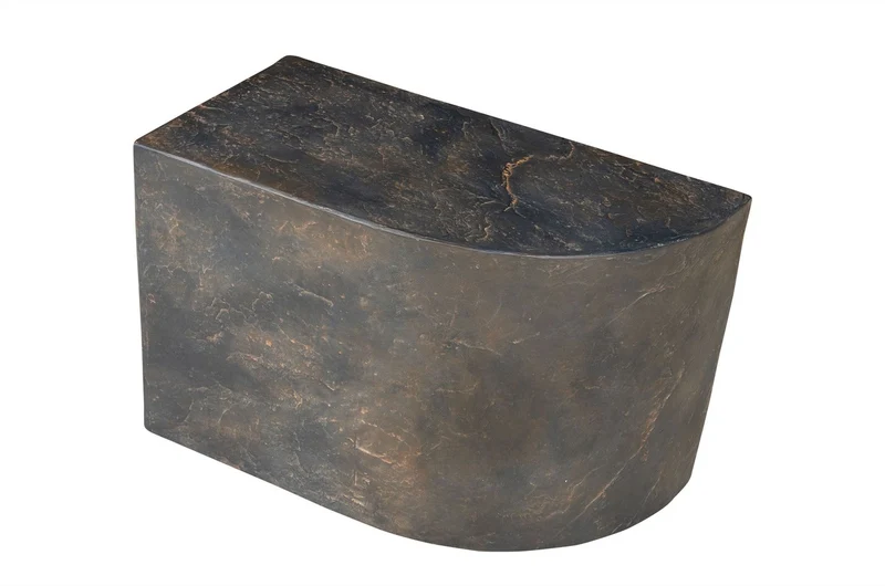 Casa Padrino Luxus Beistelltisch Braun 60 x 30 x H. 40,5 cm - Gerades skulpturales Tisch-Element aus Faserbeton in Schiefer-Optik - Luxus Möbel