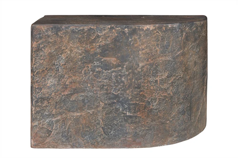 Casa Padrino Luxus Beistelltisch Braun 60 x 30 x H. 40,5 cm - Gerades skulpturales Tisch-Element aus Faserbeton in Schiefer-Optik - Luxus Möbel