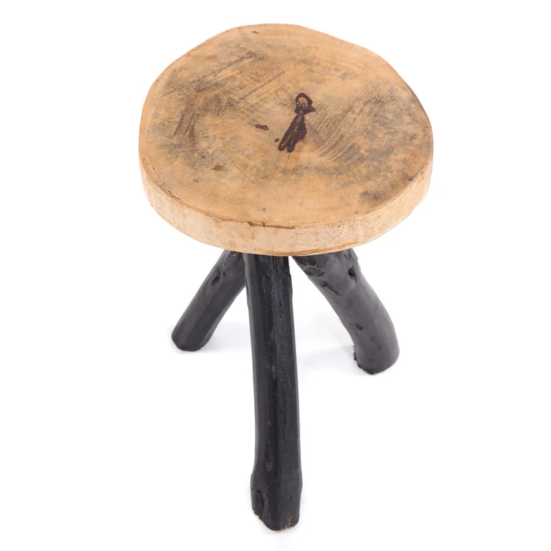 BEISTELLTISCH TEAKHOLZ 40 | 40x34cm (HxB) Massivholz Telefontisch | Farbe: 04 schwarz-natur