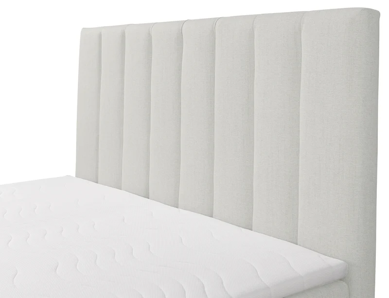 Kontinentalbett 180x200 cm Lorentes mit Stauraum und Topper, cremefarbenes Geflecht