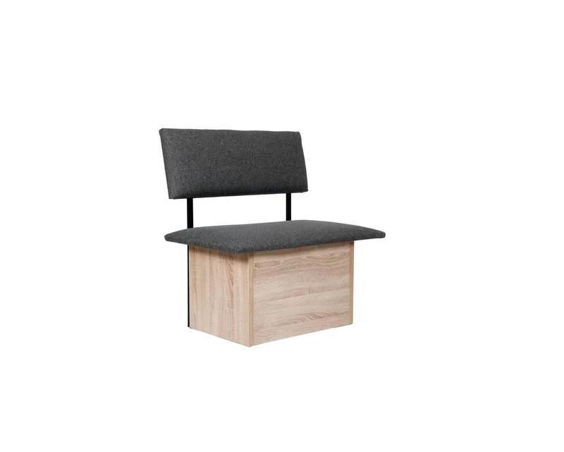 Sitzbank 'Das Raumwunder', 85cm mit Lehne, Stoff Grau