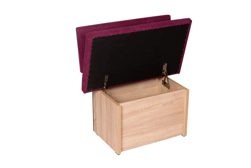 Sitzbank 'Das Raumwunder', 85cm mit Lehne, Stoff Bordeaux